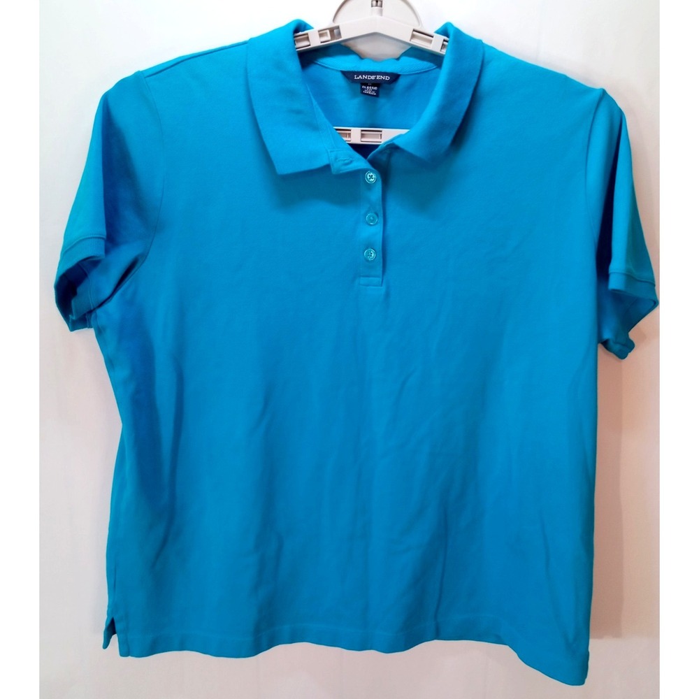 Lands' End Boy's‎ Classic Fit Polo Shirt, XL 18, Turquoise